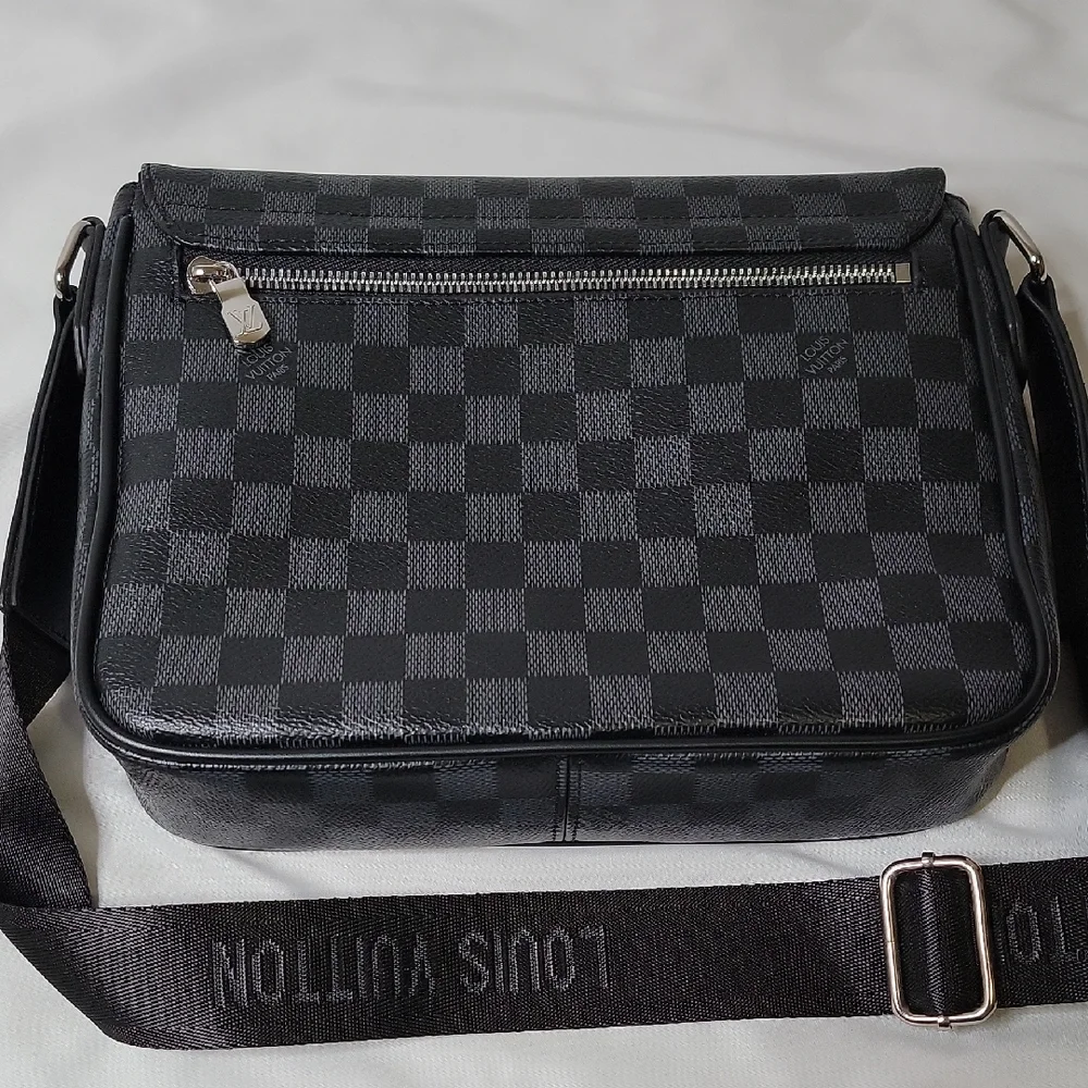 Louis Vuitton Black Checkered Messenger Bag - Picture 5 of 6